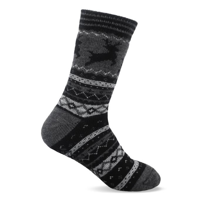 totes toasties® Mens Single Sherpa Line Slipper Socks Grey Mix Extra Image 3